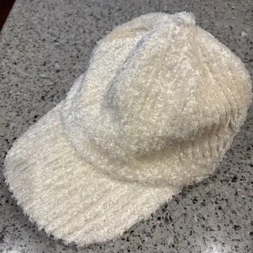 화이트 플리스 캡 모자 오샤레 캡 화이트 복슬복슬 보들보들