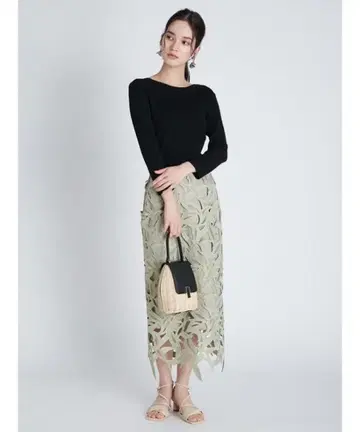 새상품급 XS CELFORD 스왈로 레이스 스커트 민트