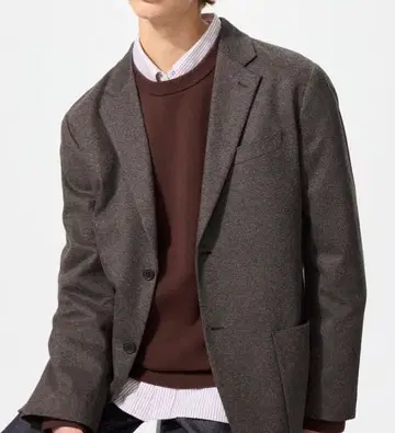 브러쉬드 저지 자켓 다크 브라운 L