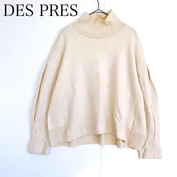 데프레 울 콤비 터틀넥 풀오버 니트 스웨터 S