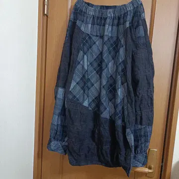 아코르 Le-Fluy 변형 벌룬 체크 스커트 일본제 M 사이즈