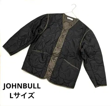 JOHNBULL 노카라 퀼팅 자켓 L 사이즈 블랙 브라운