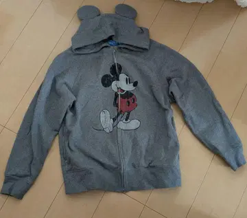 4900엔 미키마우스 귀 달린 후드티 M 그레이