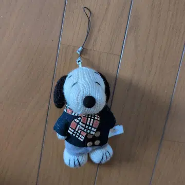 USJ 스누피 뜨개질 인형 마스코트 키링 체크 머플러 겨울