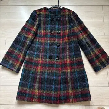 체크 무늬 울 코트 PONTETORTO 멜베이유 방트