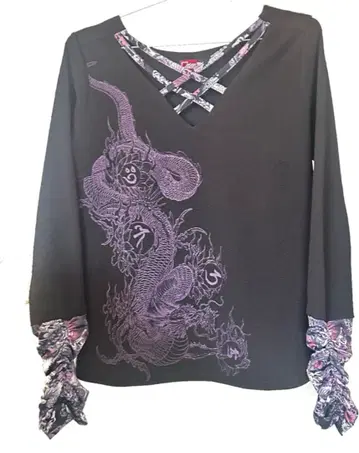 QutieFrash 드래곤 프린트 티셔츠