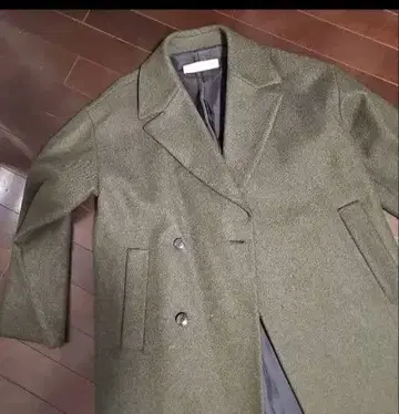 갤러리 바이 올리브 그린 더블 브레스트 코트