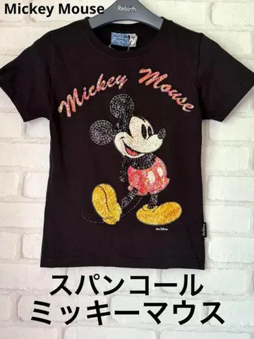 택 포함 새상품 미키마우스 스팽글 T셔츠 블랙