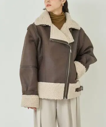 ANAP 2WAY 페이크 무스탕 라이더 자켓