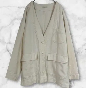 스튜디오 클립 아이보리 노카라 버튼 자켓 FREE 사이즈
