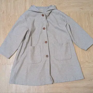 사만사 모스모스 싸개 버튼 그레이 후드 부착 코트