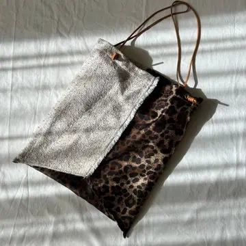 manipuri 마니프리 레오파드 트위드 토트백 레오파드 무늬