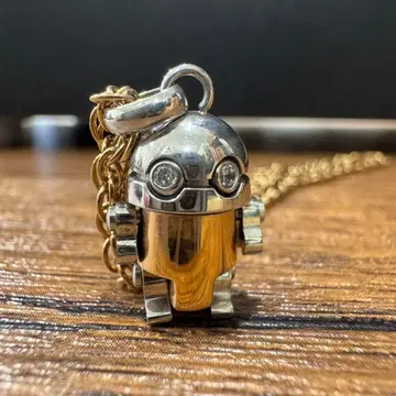 3PLUGIN 로봇 목걸이 PIP6102 핑크 골드 스테인리스