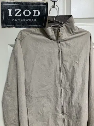 IZOD 베이지 나일론 자켓 라코스테 남성용 구제 의류