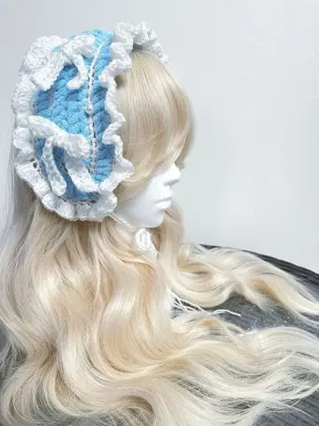 리본 이어머프 y2k 그런지 서브컬쳐 스카이블루