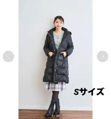 레스 빠세 허리 마크 롱 다운 코트 36 블랙 정가 47,300엔