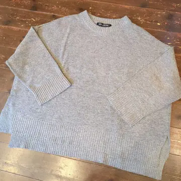 미즈이로 인드 긴팔 니트 울 그레이