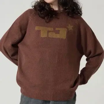 티나조준 자카드 니트 브라운