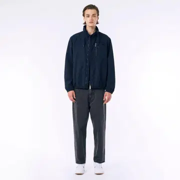 Lacoste 빈티지 트윌 스탠드 카라 블루종 블랙