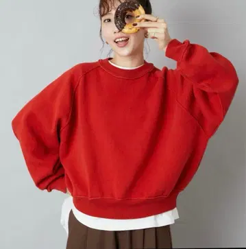 한정판 전개 맨투맨 라이크라 래글런 숏 니트 풀오버