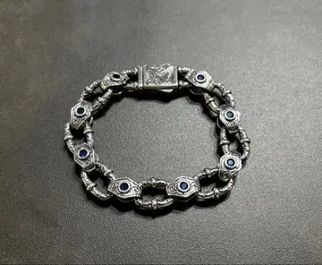 VINTAGE 빈티지 s925 당초 블루스톤 체인 팔찌