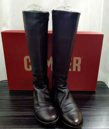 CAMPER 캠퍼 사이드 지퍼 롱 부츠 39 브라운 25cm