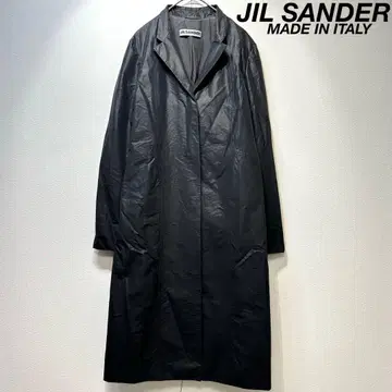 레어 새상품급 JIL SANDER 실크 A 라인 체스터 롱 코트