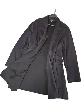 Slinky Brand 블랙 스웨이드풍 롱 코트 가디건