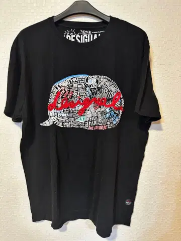 Desigual XXL 블랙 T셔츠 그래픽 프린트