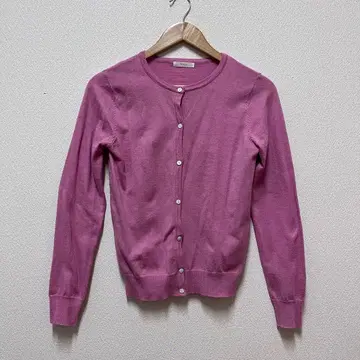 핑크 버튼 긴팔 가디건