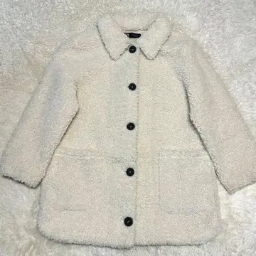새상품급 ZARA 보아 자켓 S 화이트 아이보리 보아 코트