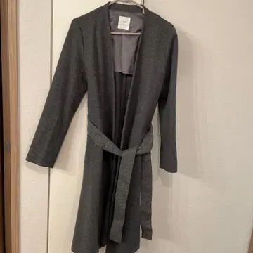 [ 고품질 ] Epoca 울 코트 노카라 M 사이즈 그레이