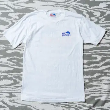 90s MR. MARINE 카지키마구로 화이트 티셔츠 싱글 스티치