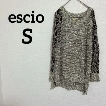 escio [ S ] 그레이 계열 니트 스웨터 에이쇼 레이스 키라키라