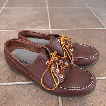 LL 비 브라운 가죽 모카신 신발 사이즈 9