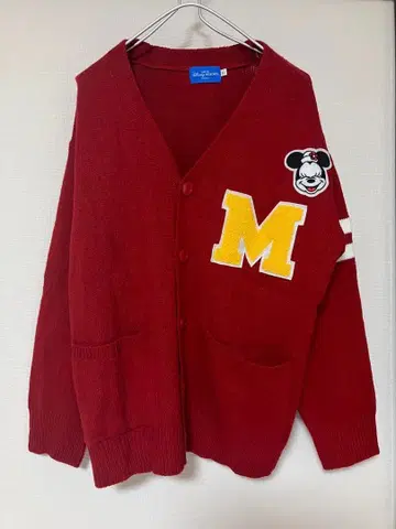디즈니 미니 마우스 와펜 긴팔 니트 가디건 L