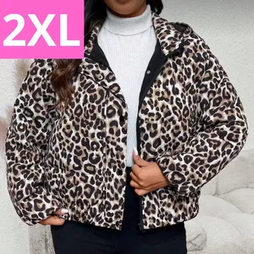 즉시 발송 레오파드 무늬 다운 자켓 집업 2XL