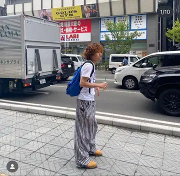 츠카사 W&LT 깅엄 체크 배기 팬츠 80s 90s 포커즈