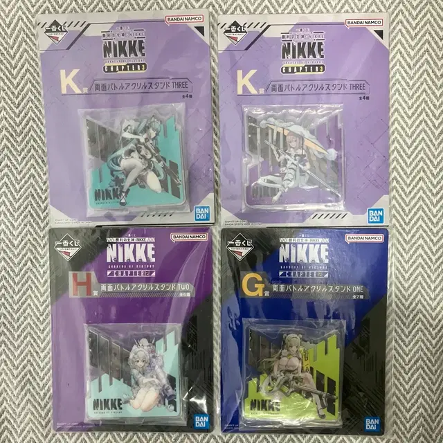 니케 제일복권 챕터 2~3 H,G,K상 양면 아크릴 스탠드 판매합니다.