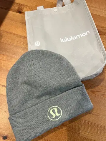 룰루레몬 그레이 니트 모자 비니