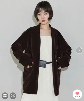 [ 미사용 ] leimn 벨로아 테일러드 자켓 다크 브라운