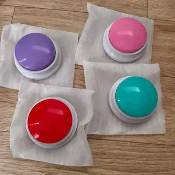 [ 미사용 ] 대화 버튼 4개 강아지 장난감 훈련