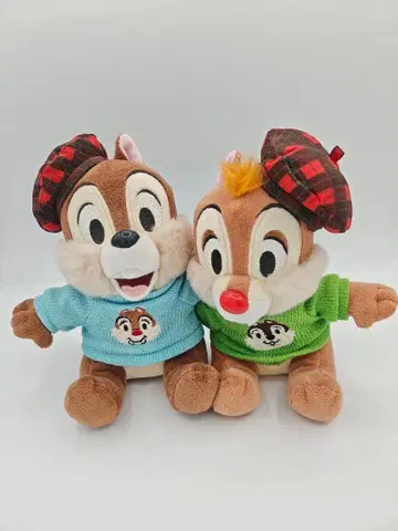 [ 초레어 ] 칩과 데일 봉제 인형 [ 크리스마스 타탄 체크 ]