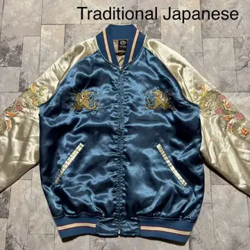 트래디셔널 재패니즈 스카잔 자수 타이거 호랑이 드래곤 용