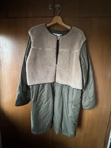 Ray BEAMS 보아 부착 롱 코트