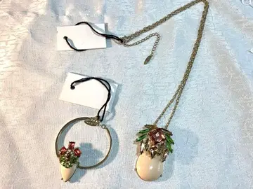 새상품 럭셔리 비쥬 금 장식 파스텔 ver. 목걸이 & 팔찌 세트