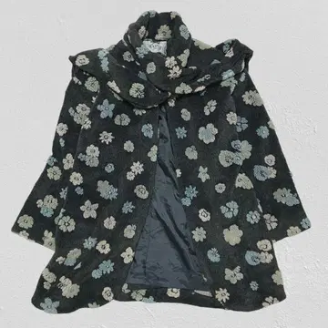 MARSA 레나운 머플러 포함 꽃무늬 보아 코트 아우터 미들 기장 M