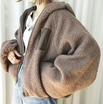 apres jour 보아 블루종 브라운 LL 사이즈 오버 사이즈