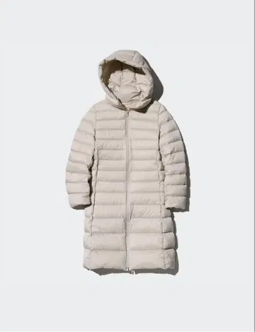[ 미사용 새상품 ] 울트라 라이트 다운 롱 코트 후데트 베이지 3XL