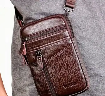 초격열 본 소가죽 숄더백 & 벨트백 커피 색상